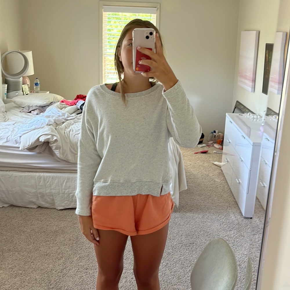 Cropped sweater, rlly cute, grey, size xs